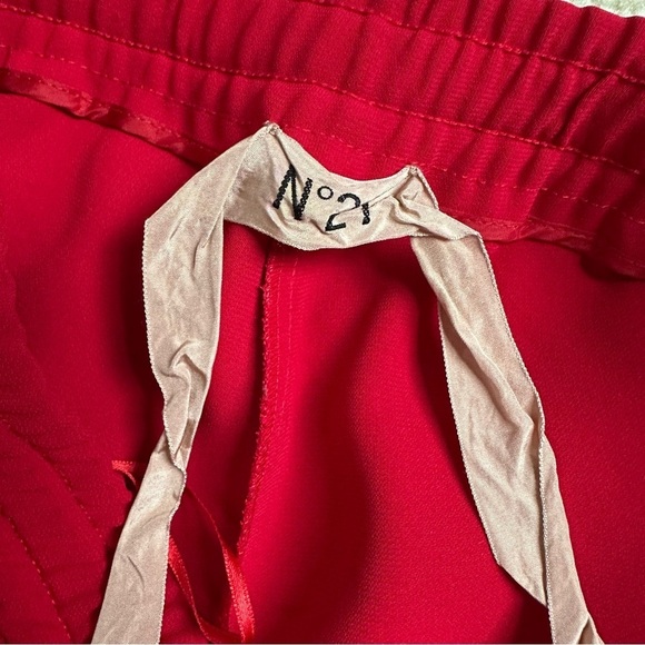 N°21 Red Polyester Straight Leg Stripe Trousers Sz 40 - Picture 6 of 8